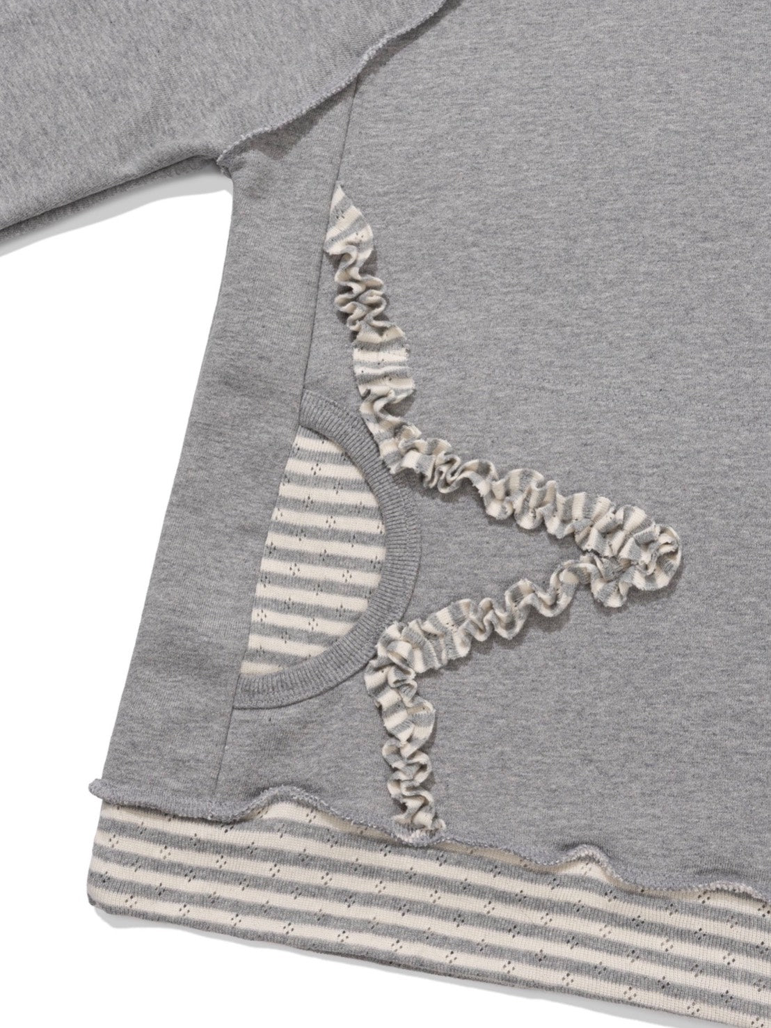 12/21 20:00 発売【Uglyshadow】STAR LAYERED SWEATSHIRT