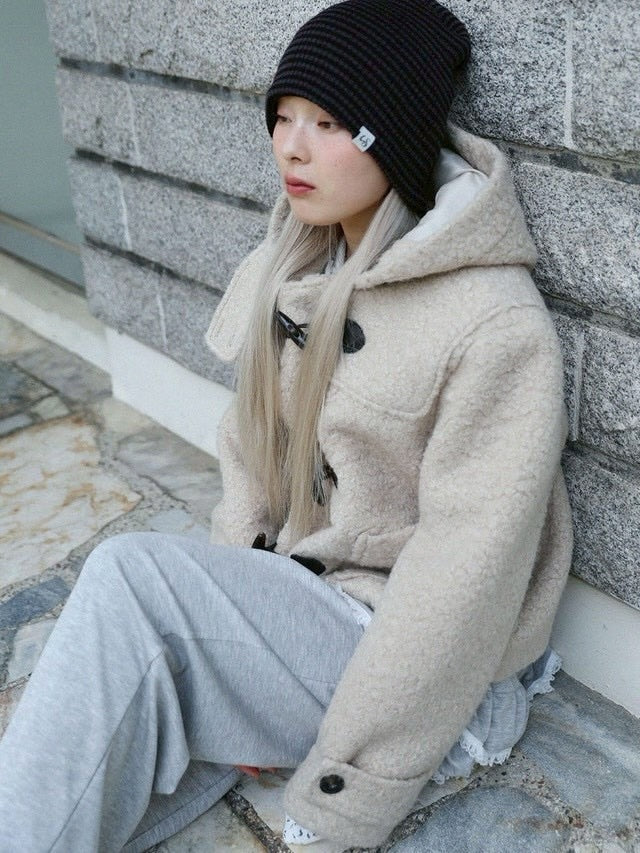 12/21 20:00 発売【Uglyshadow】CURLY DUFFLE COAT