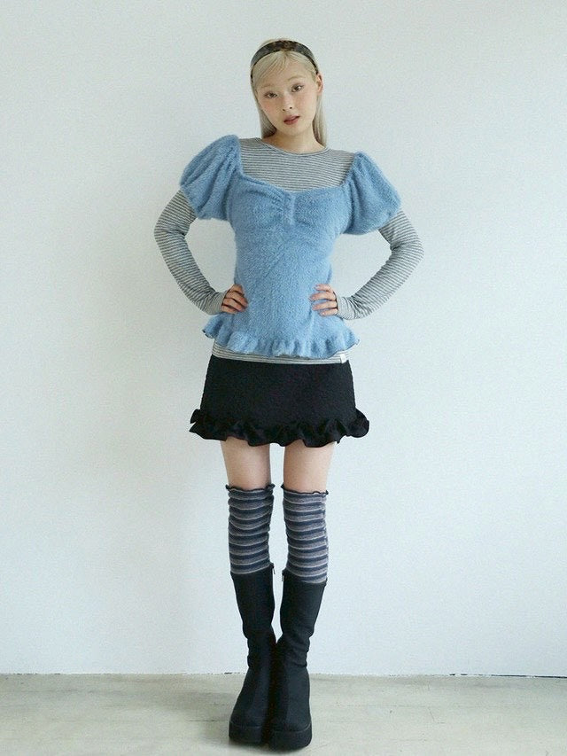 12/21 20:00 発売【Uglyshadow】THIN STRIPED T-SHIRT