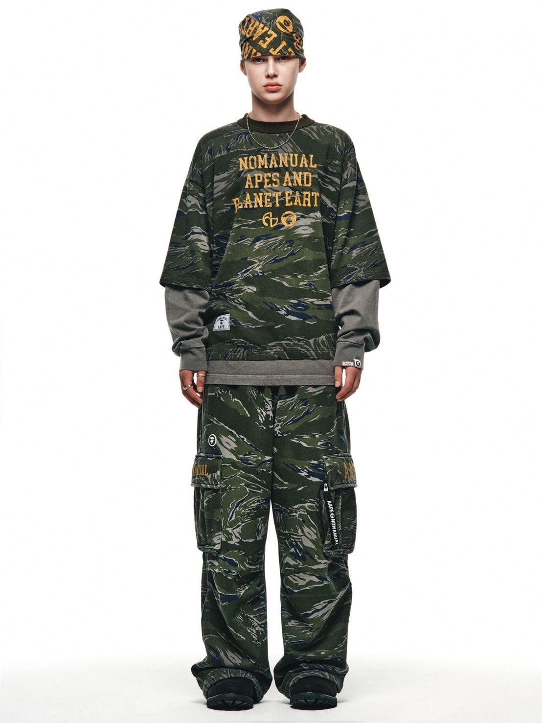 【AAPE X NOMANUAL】AAPE X NOMANUAL LONG SLEEVE TEE