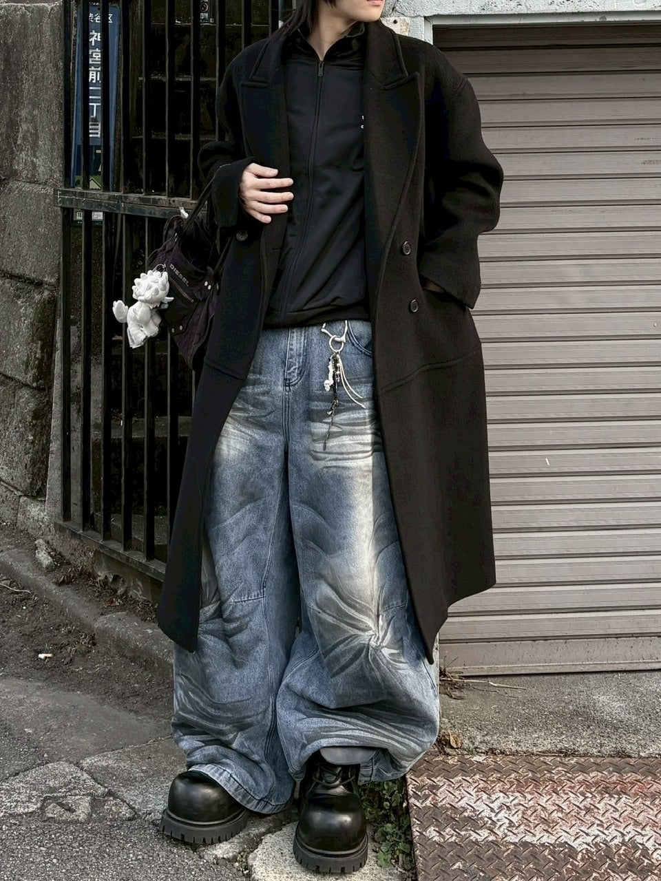 国際配送【youll】dirty wash baggy denim pants