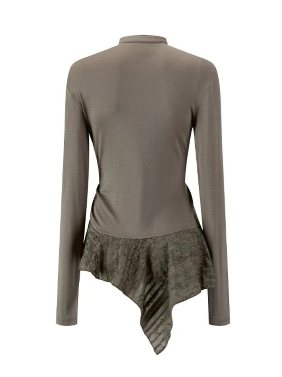 【Cest Nous】Ruffle hem top / 【セヌー】チョーカー付きアシンメトリーフリルトップス