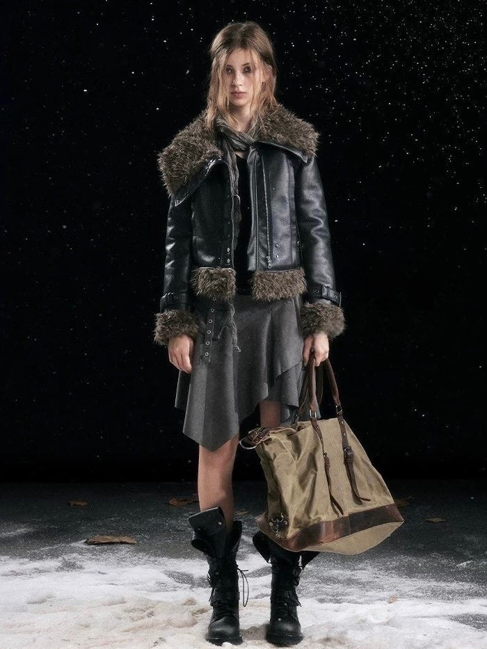 【Cest Nous】Faux Fur-Lined Coat / 【セヌー】ファーラインコーティングジャケット