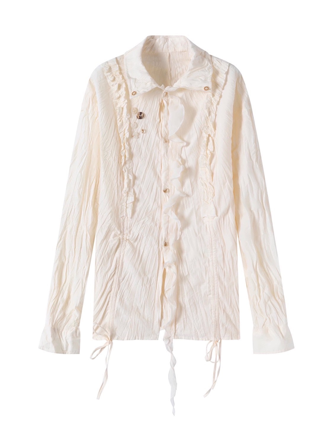 【Cest Nous】Apricot Ruffle Blouse / 【セヌー】アプリコットフリルシャツ
