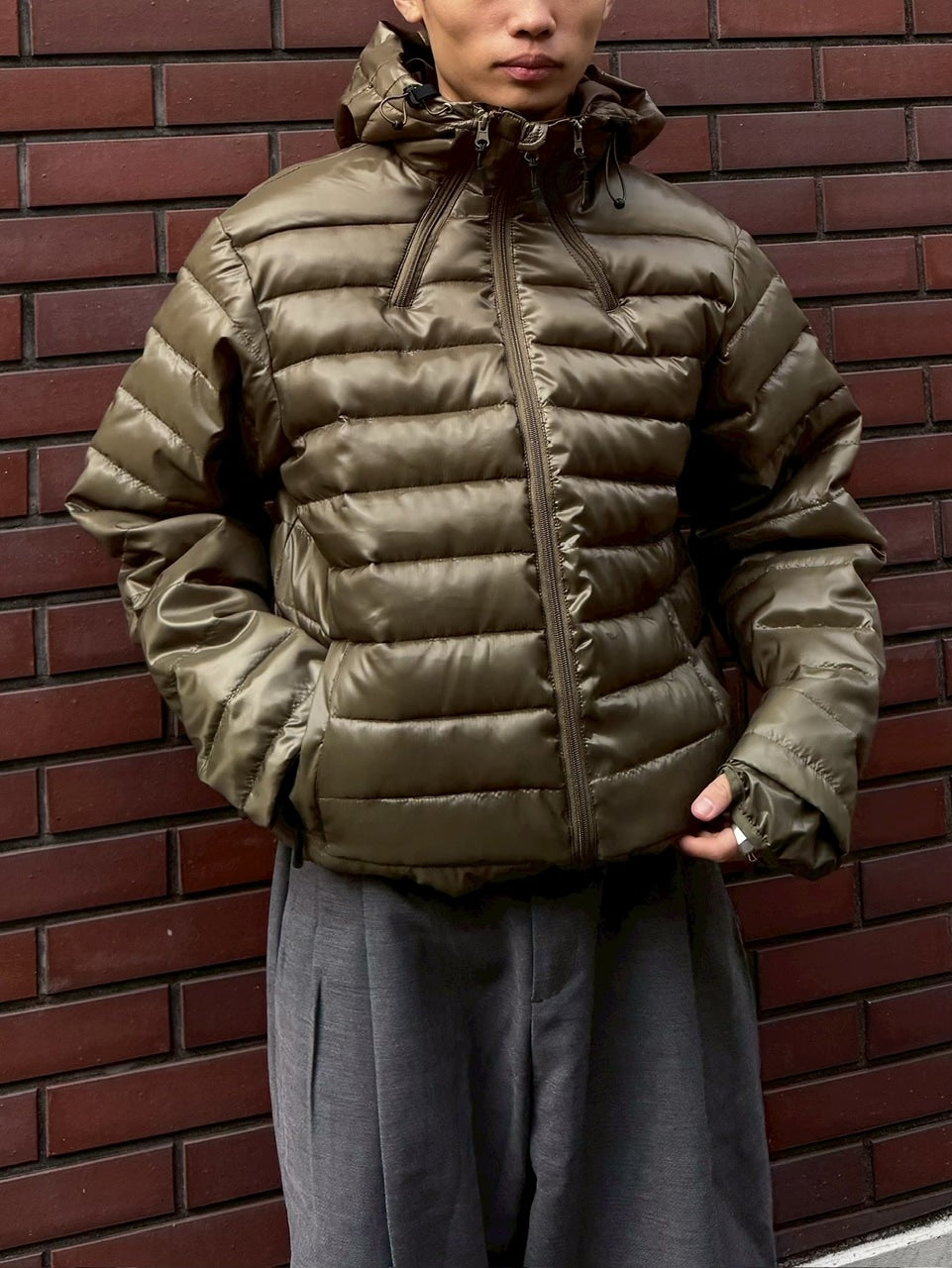 受注制【Chikashitsu +】5 zip puffer jacket / 【チカシツプラス】ファイブジップパファージャケット (4color)