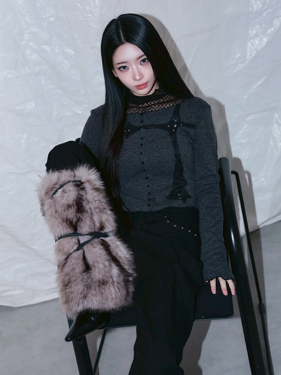 1/2 20:00発売【CHERRYQUIRI】metalic stud boots cut pt