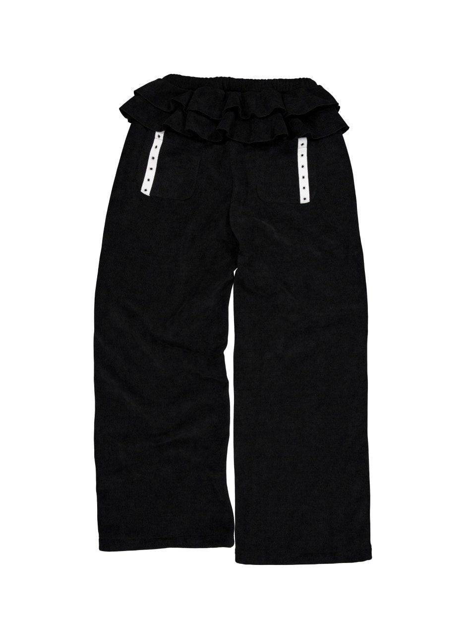 【SETUP‐EXE】FRILL EYELET SWEATPANTS / 【セットアップエグゼ】フリルアイレットサイドラインスウェットパンツ