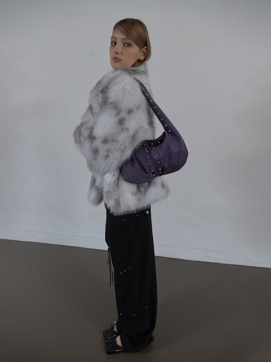 【SETUP‐EXE】SUEDE STUDDED SHOULDER BAG / 【セットアップエグゼ】スエードスタッズショルダーバッグ