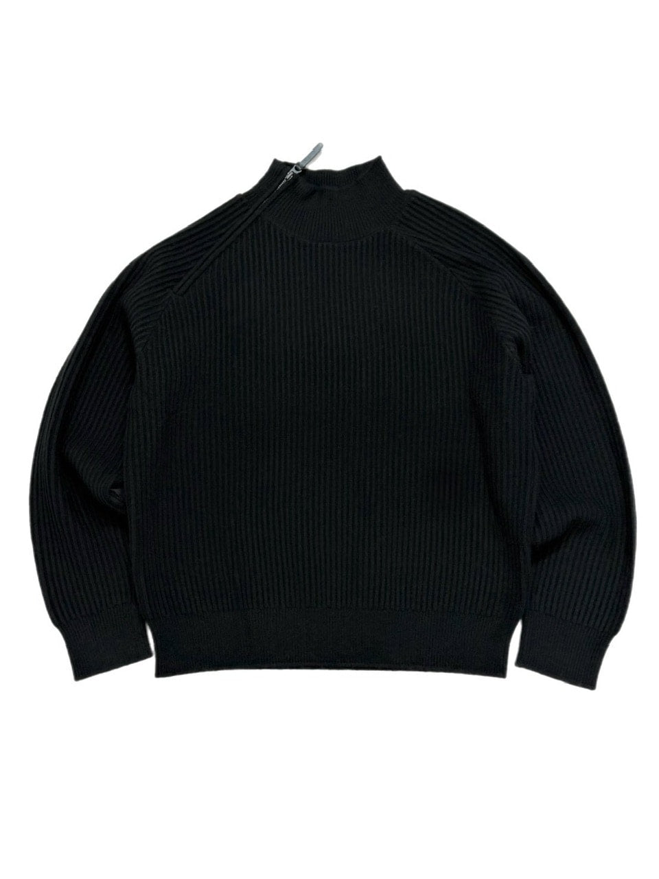 受注制【Chikashitsu +】shoulder zipper rib knit / 【チカシツプラス】ショルダージッパーリブニット (3color)