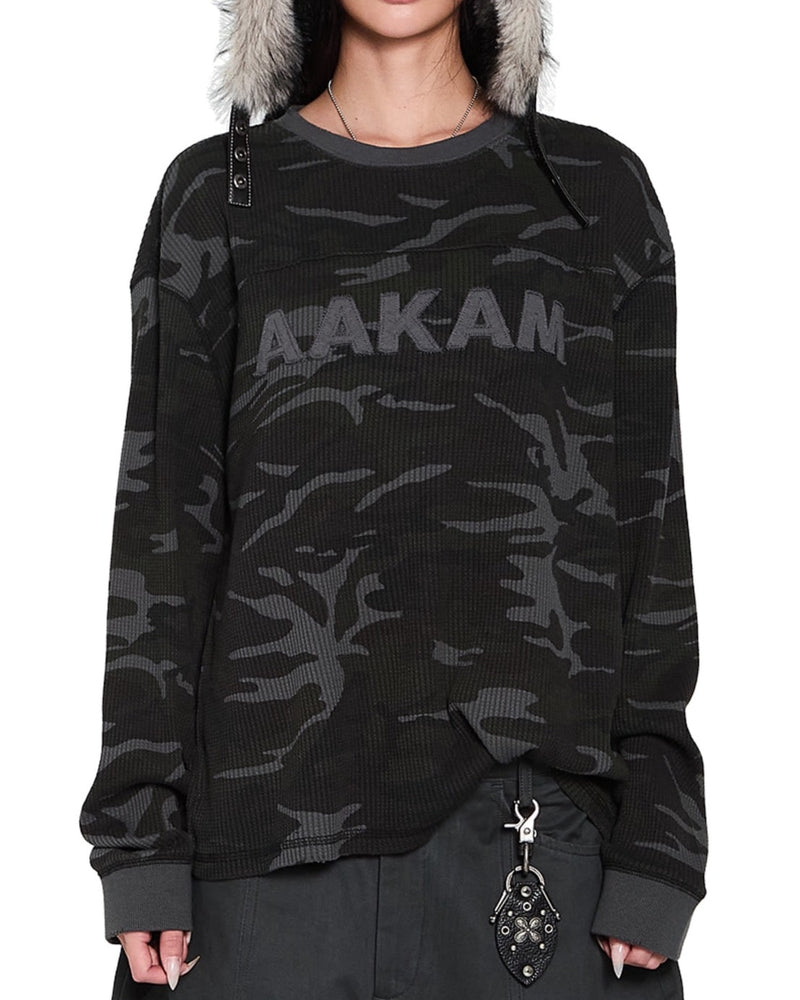 【AAKAM】Waffle Camouflage Long Sleeve