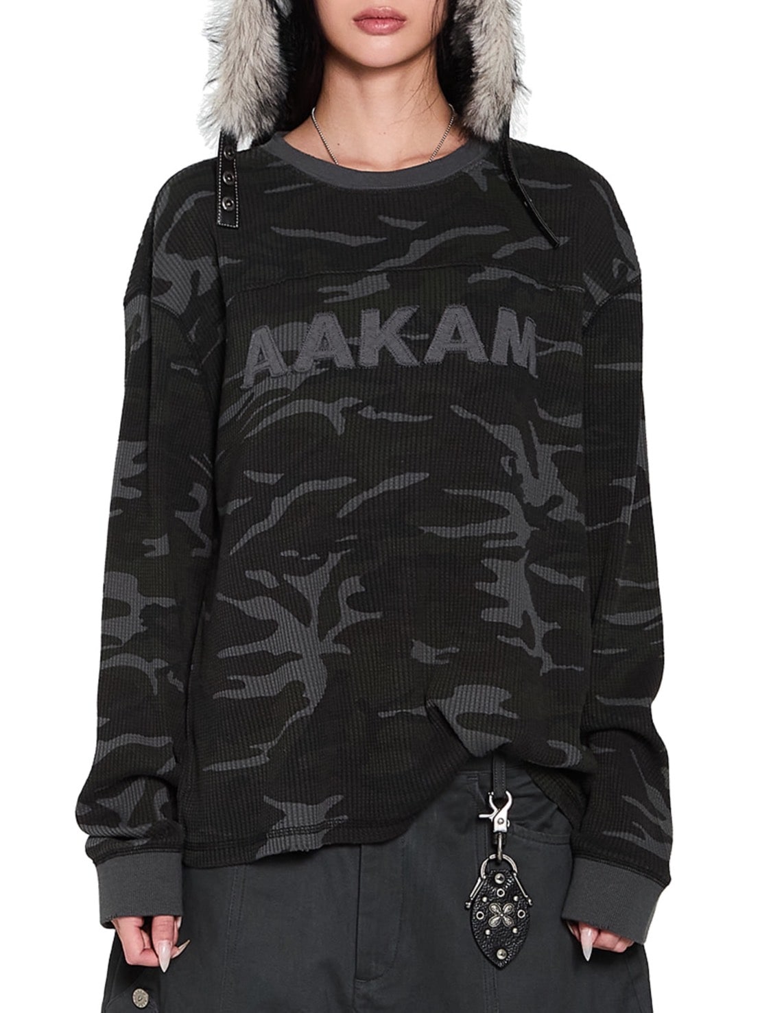 【AAKAM】Waffle Camouflage Long Sleeve
