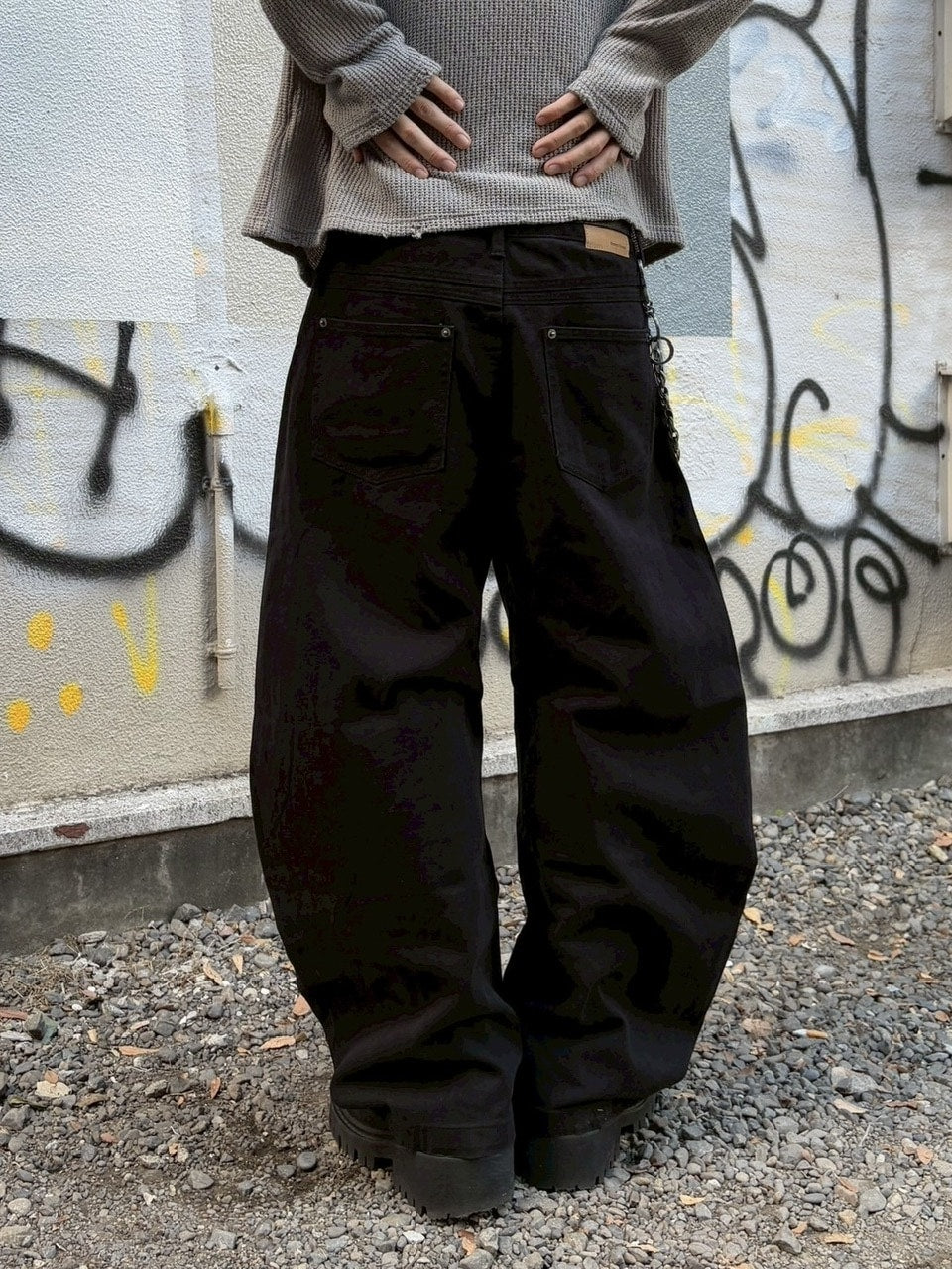 国際配送【youll】curve baggy pants (2color)