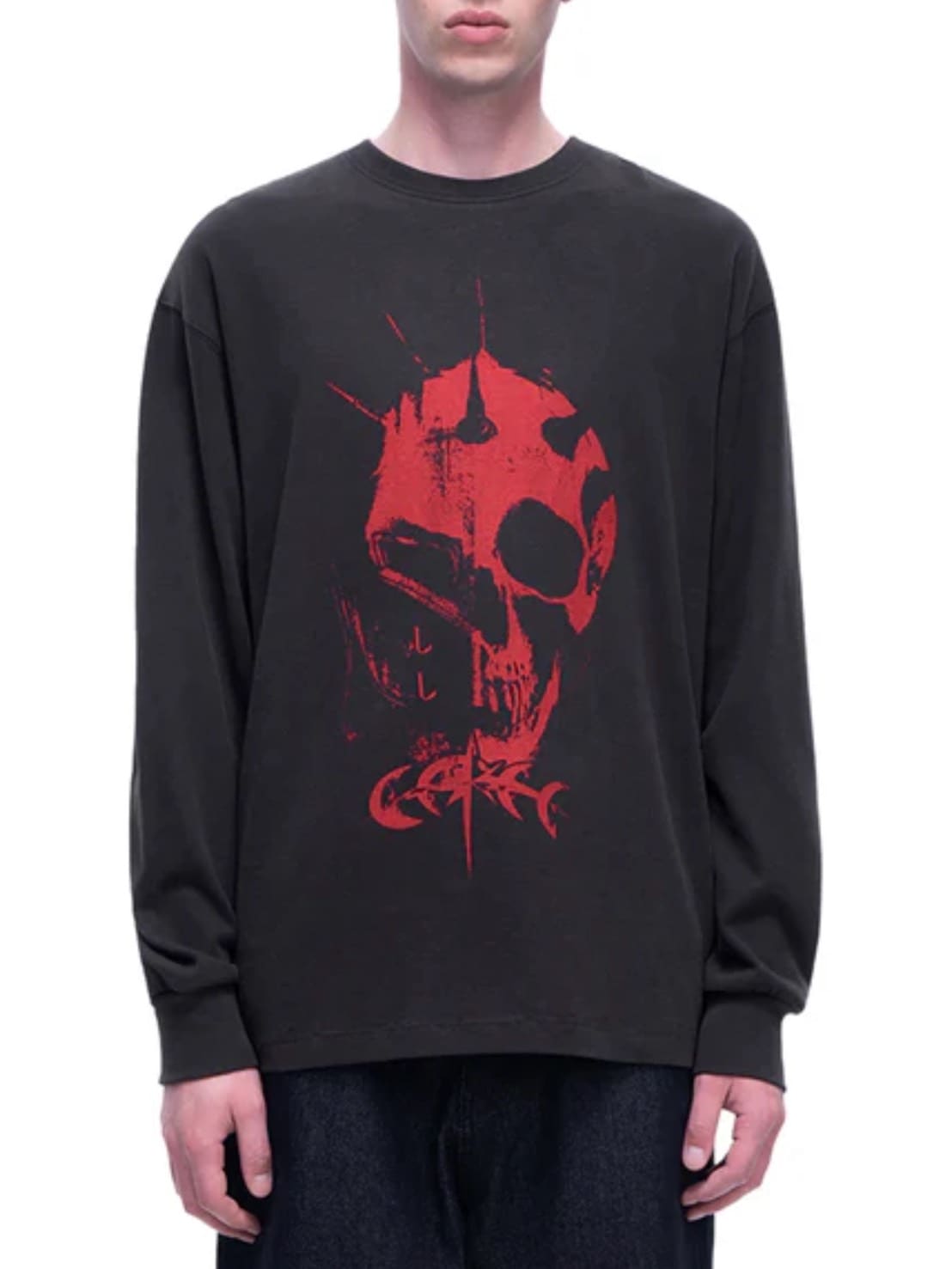 【The Boy Has No Patience】TBHNP LUMINOUS DAWN KNIGHT AND GHOST PRINTED LONG TEE / 【ザボーイハズノーペーシェンス】フロントプリント半袖Tシャツ