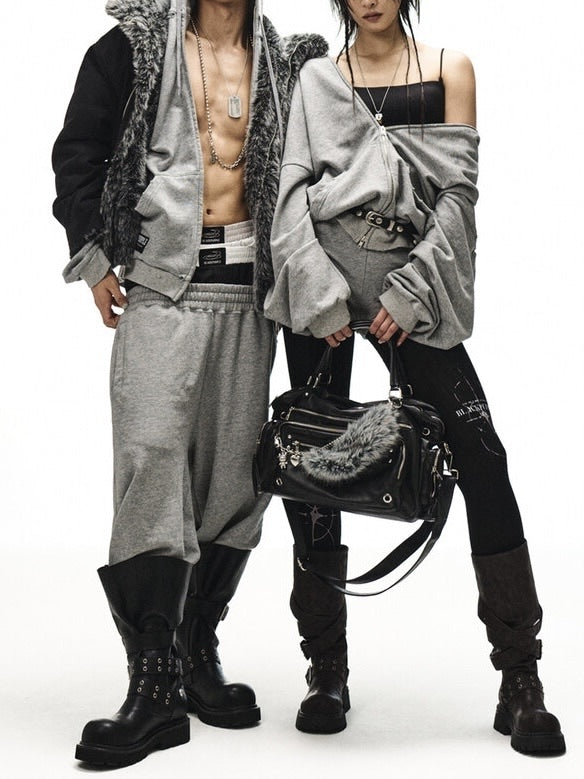 【BLACK PURPLE】Shadow Loop Wide Pants