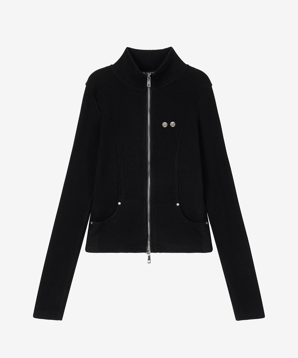 【BLACK PURPLE】Contour Skin Zip-Up