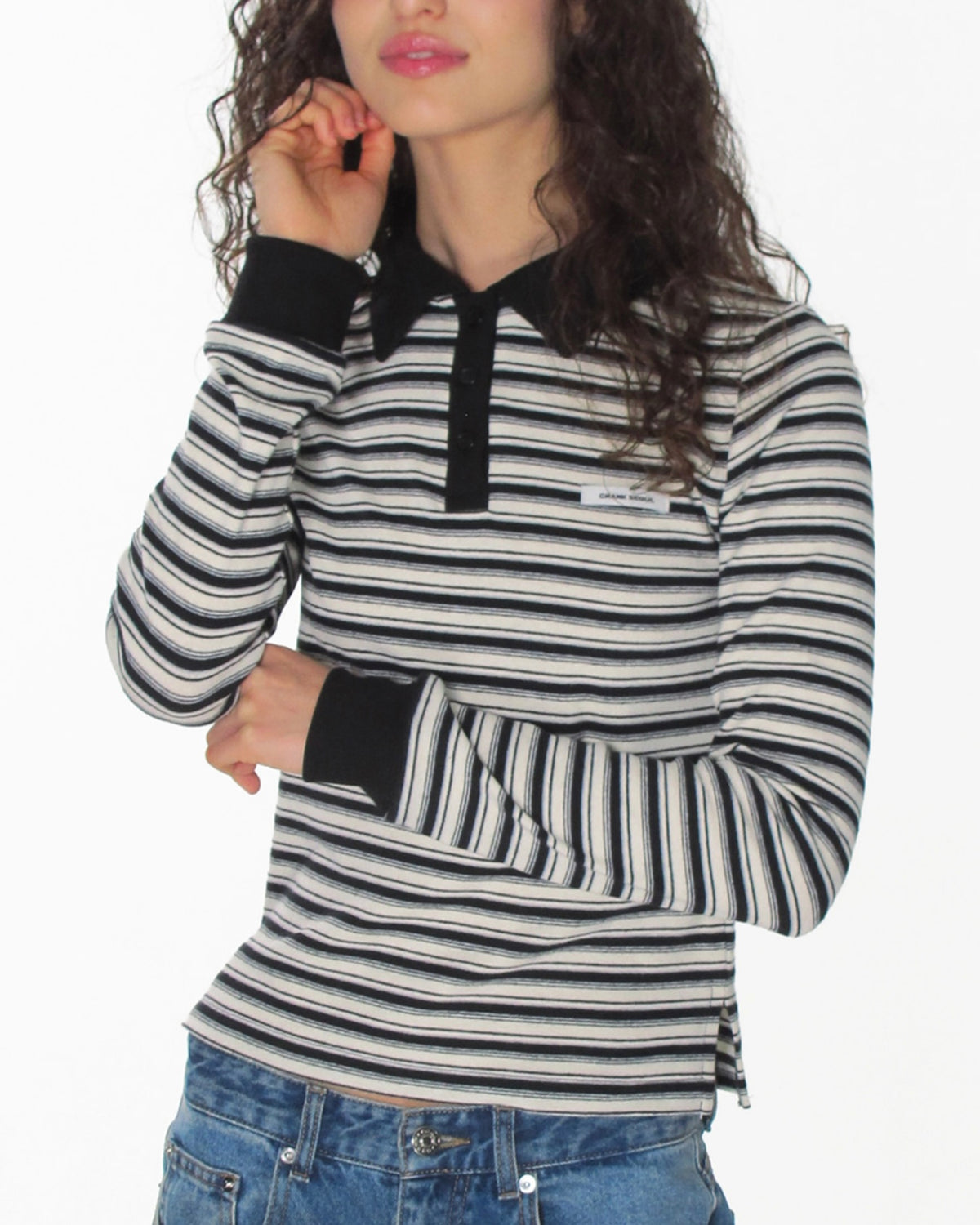 【CRANK】PIN STRIPE PK TOP