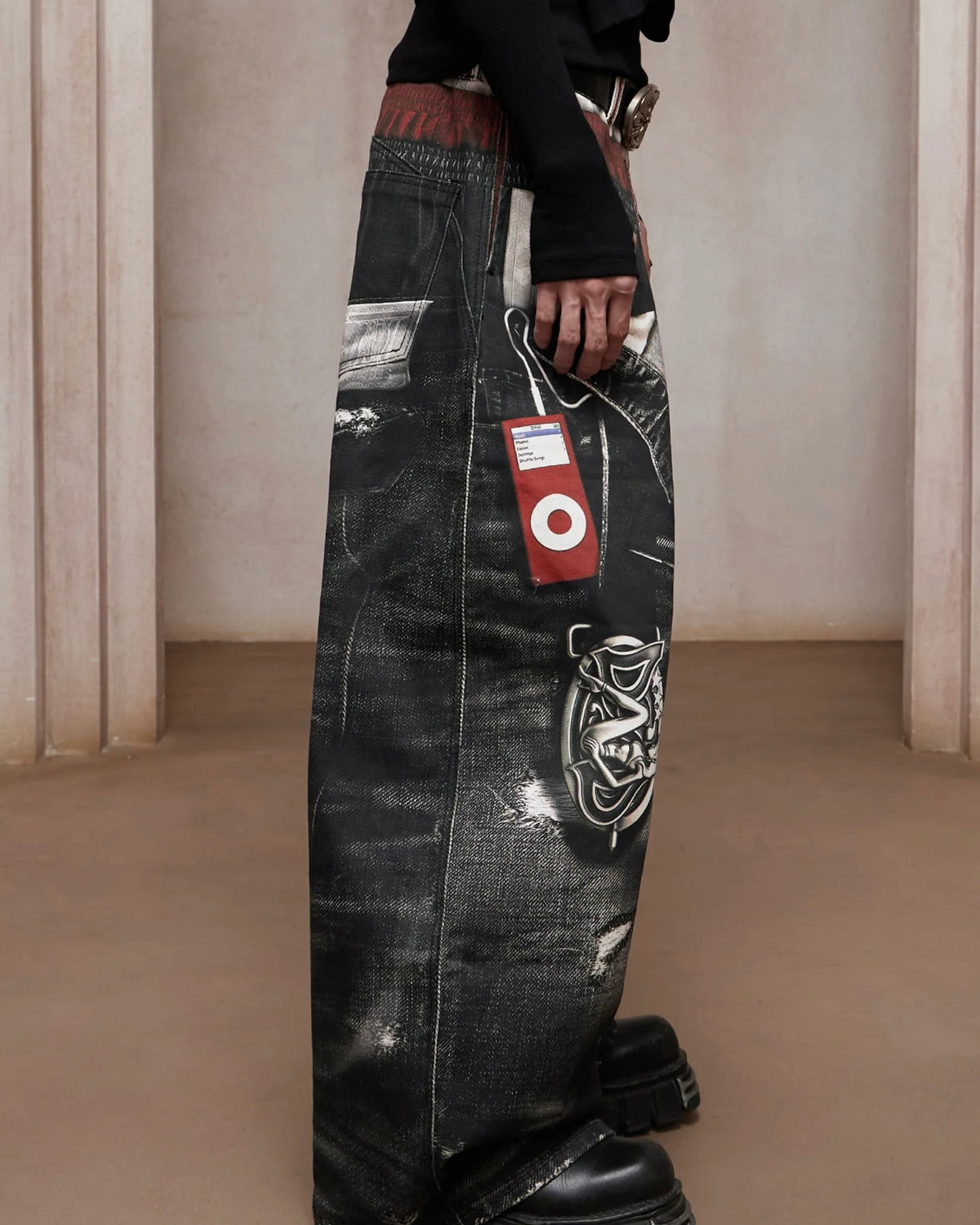 【DND4DES】Triple Waist MP3 All-Over Print Pants