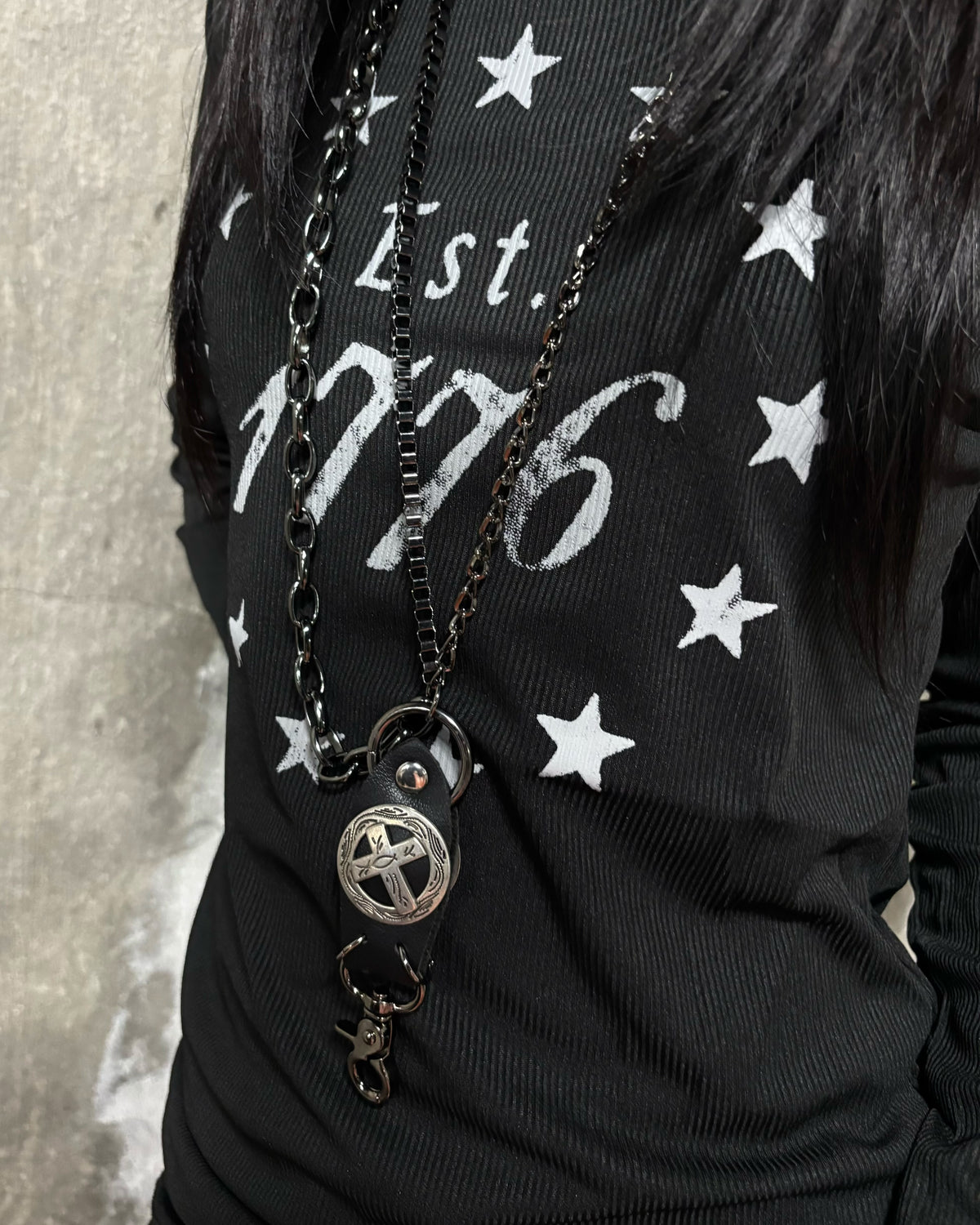 国際配送【Never mind the XU】TRIPLE CROSS WALLET CHAIN