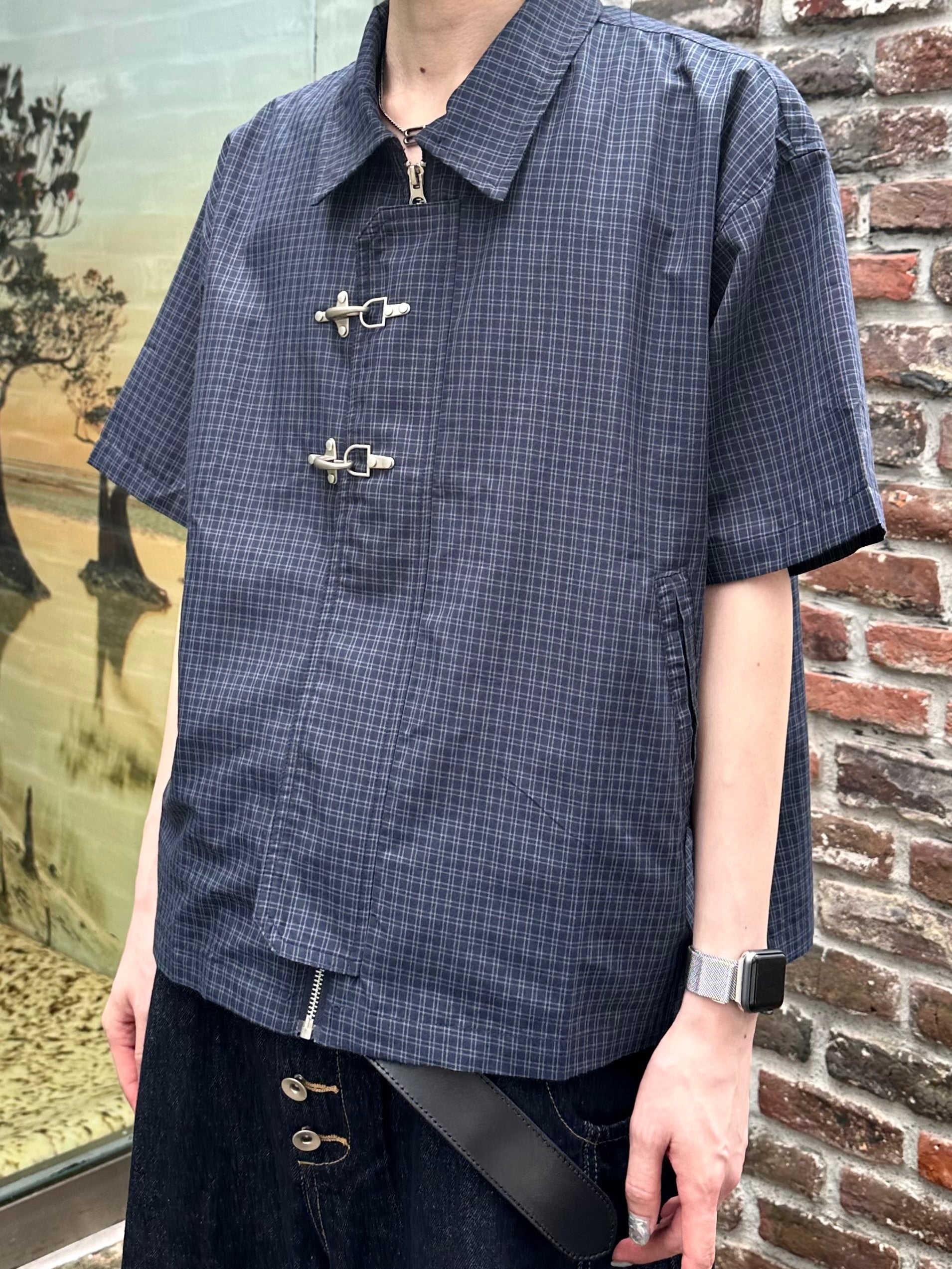 大阪店WEB限定受注制【Chikashitsu +】double buckle shirt jacket (2color)