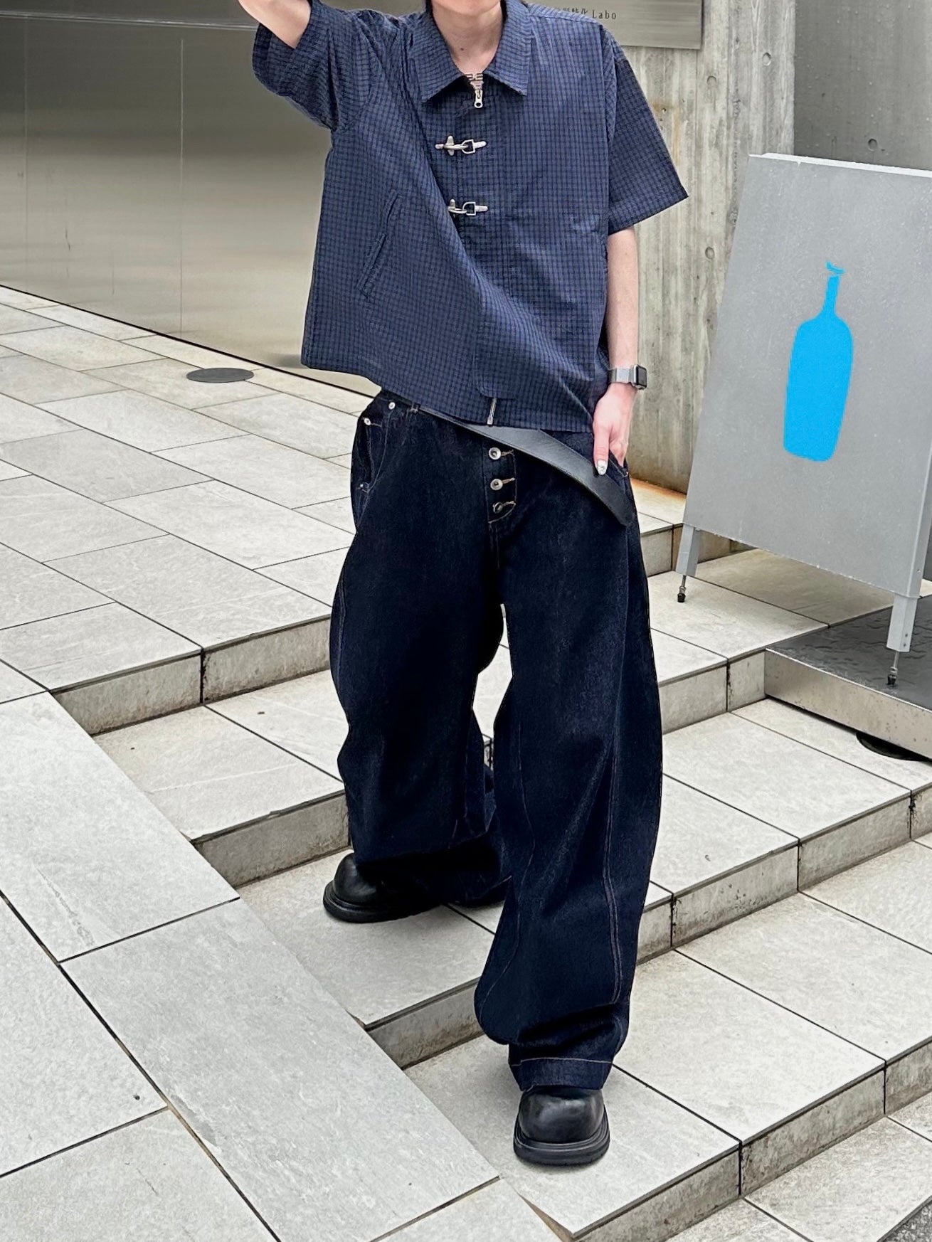 大阪店WEB限定受注制【Chikashitsu +】button fly ballon denim pants (2color)