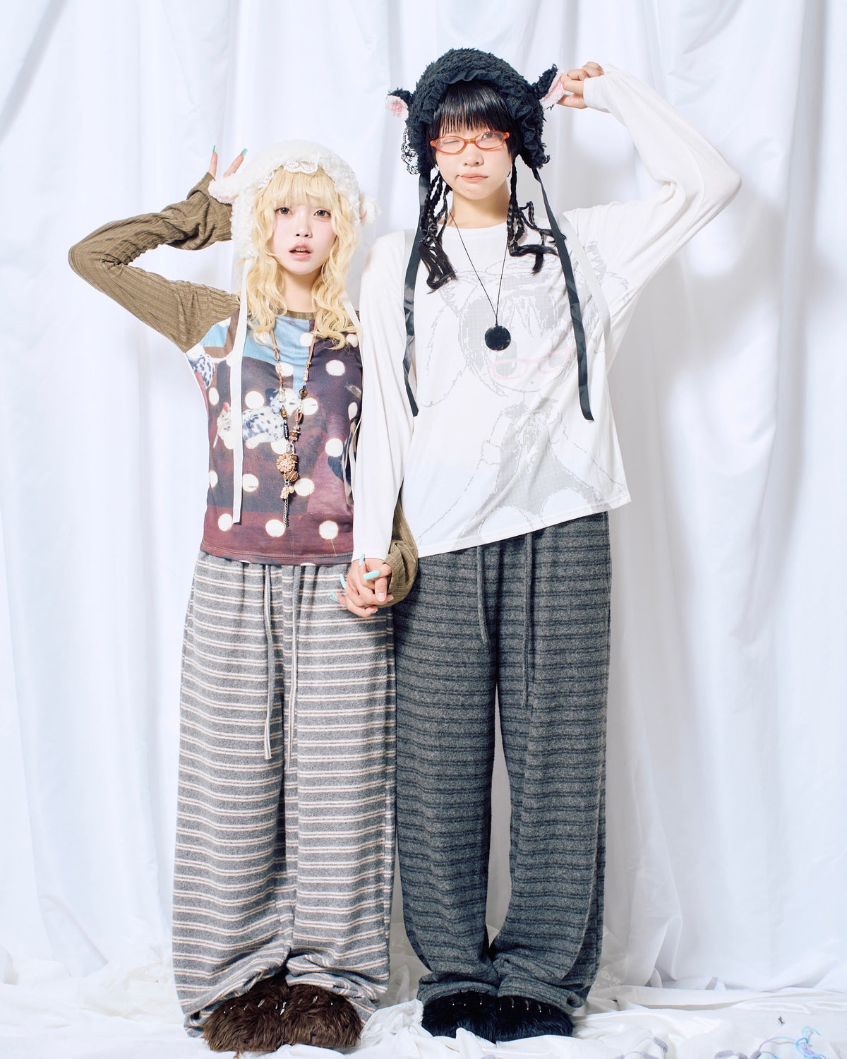 9/18 20:00 発売 国際配送【Nerd out XU】lace sheep bonnet