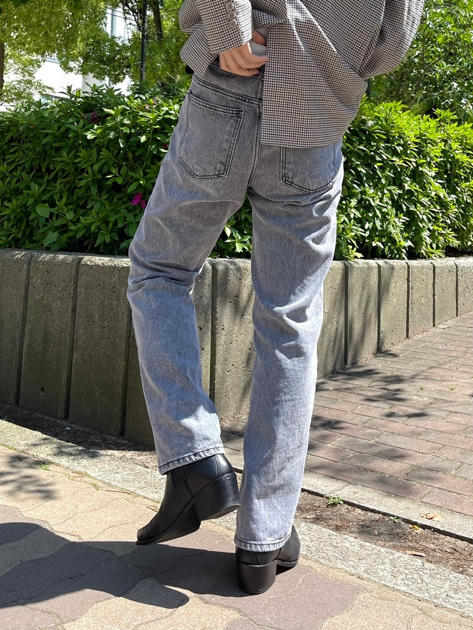 受注制【Chikashitsu +】semi wide denim pants