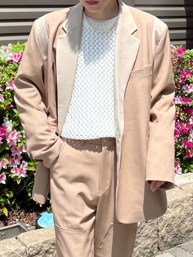 受注制【Chikashitsu +】set up varsity design jacket (2color)