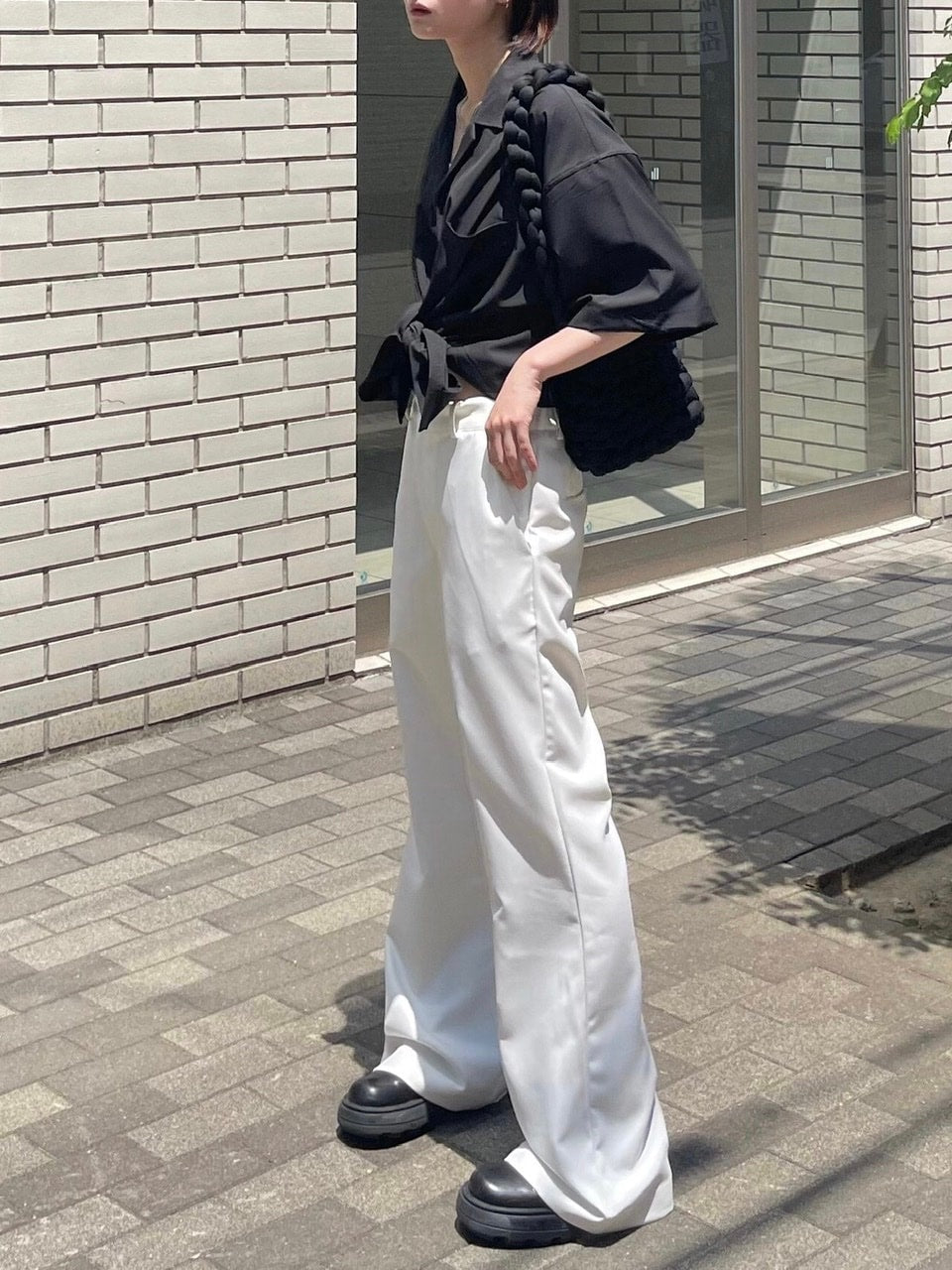 【Chikashitsu + ORIGINAL】full length flare slacks (2color)