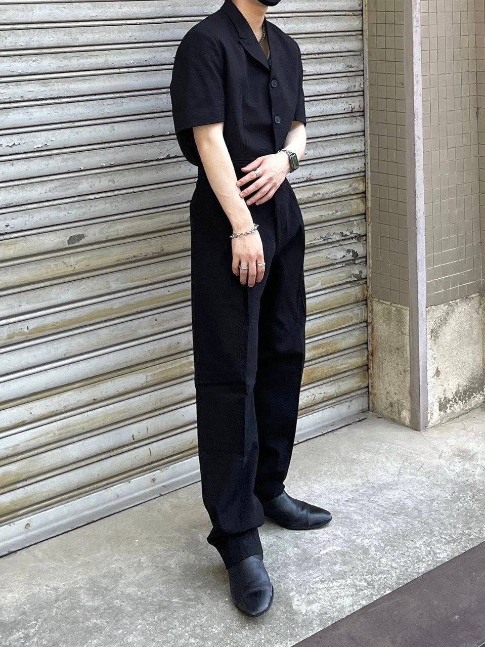 受注制【Chikashitsu +】set up linen slacks (2color)