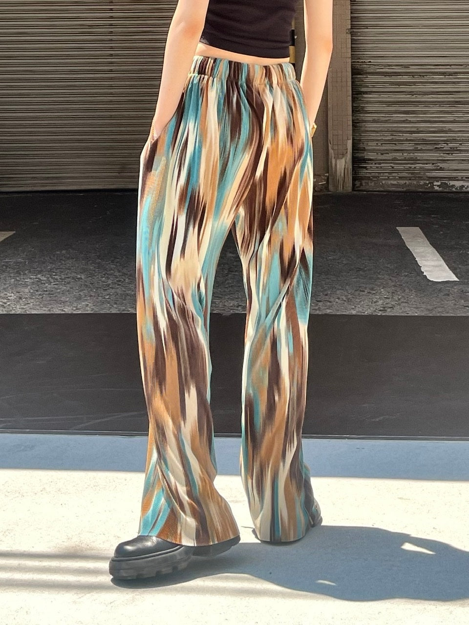 受注制【Chikashitsu +】mixed summer pleats pants (2color)