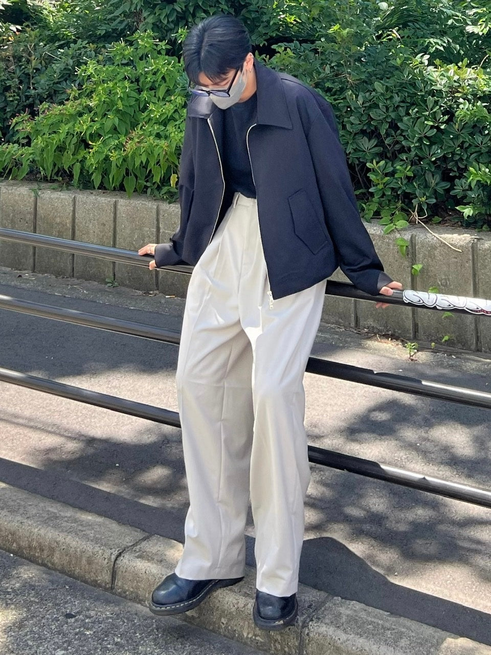 受注制【Chikashitsu +】wide tuck slacks (3color)