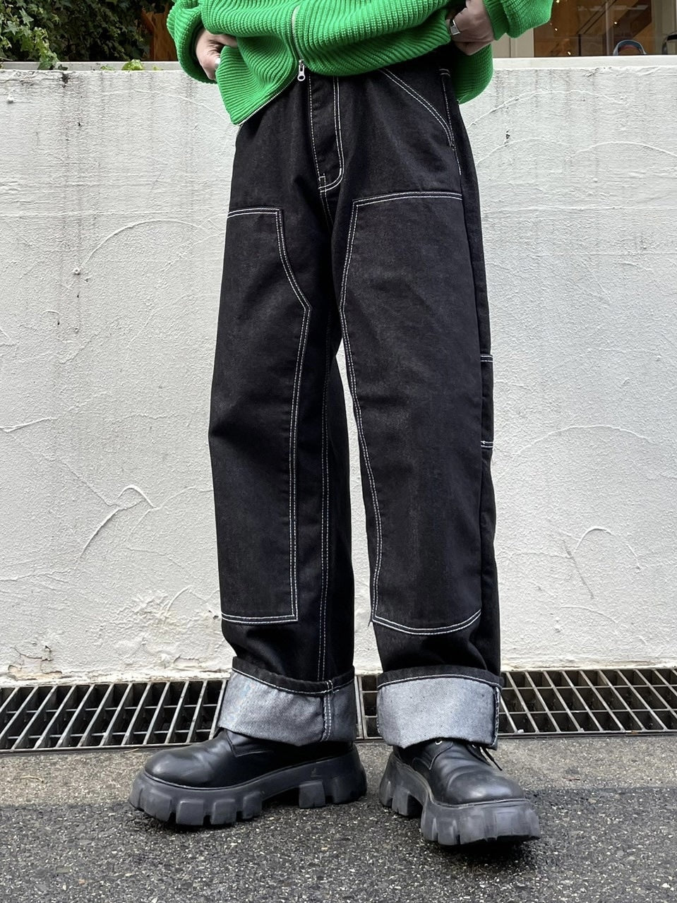 受注制【Chikashitsu +】stitch painter pants