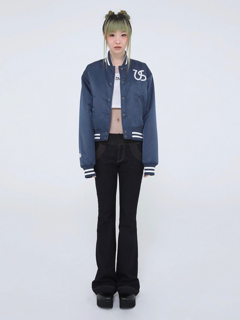 【Ugly shadow】BASEBALL JUMPER / 【アグリーシャドウ】ベースボールロゴプリント長袖ジャンパー