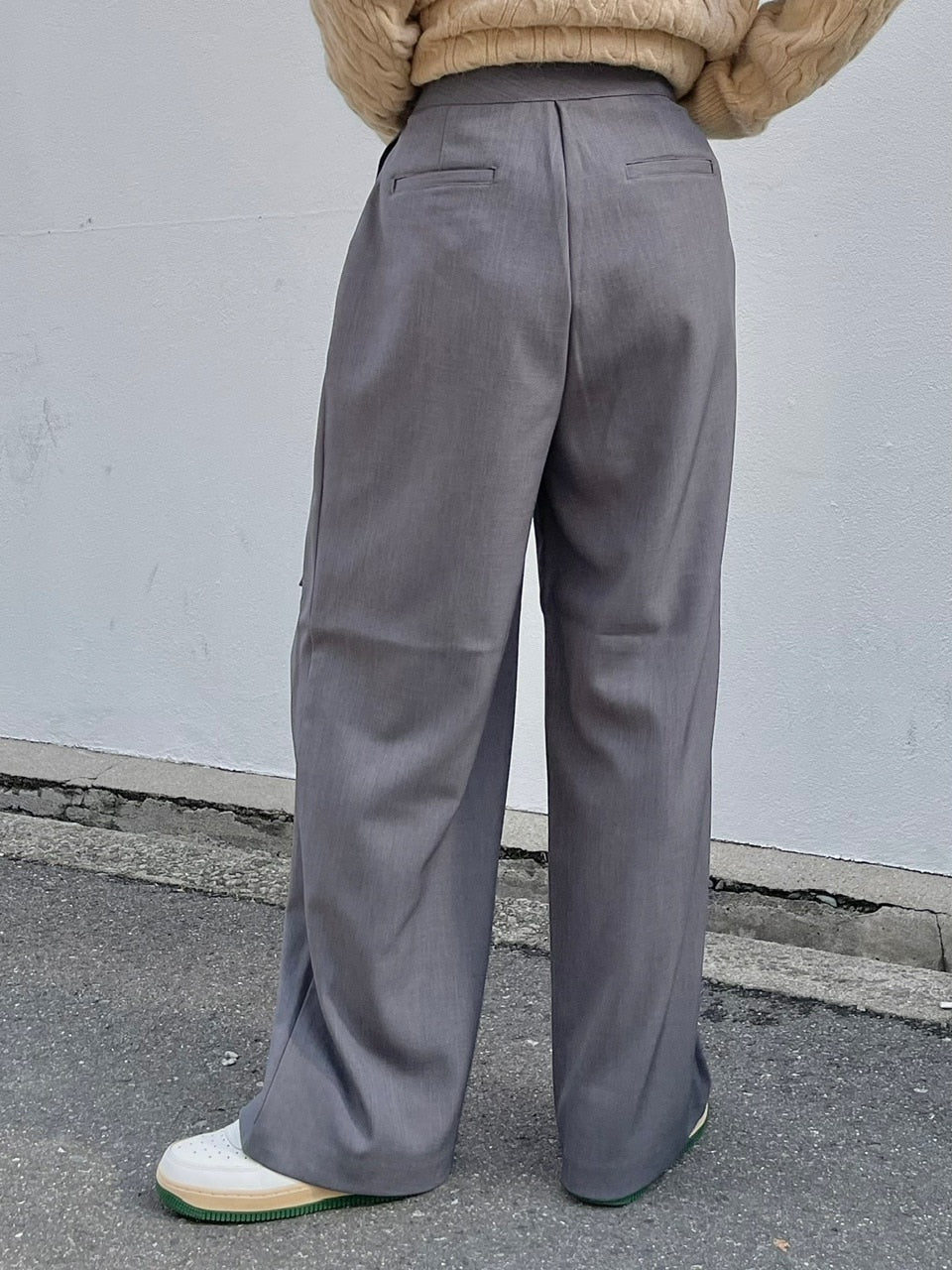 【Chikashitsu +】waist belt tuck slacks (3color)