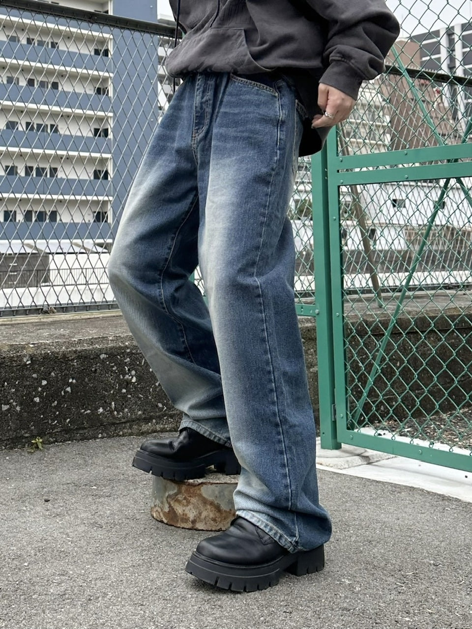 【Chikashitsu +】vintage wash denim pants (2color) / 【チカシツプラス】ヴィンテージウォッシュデニムパンツ