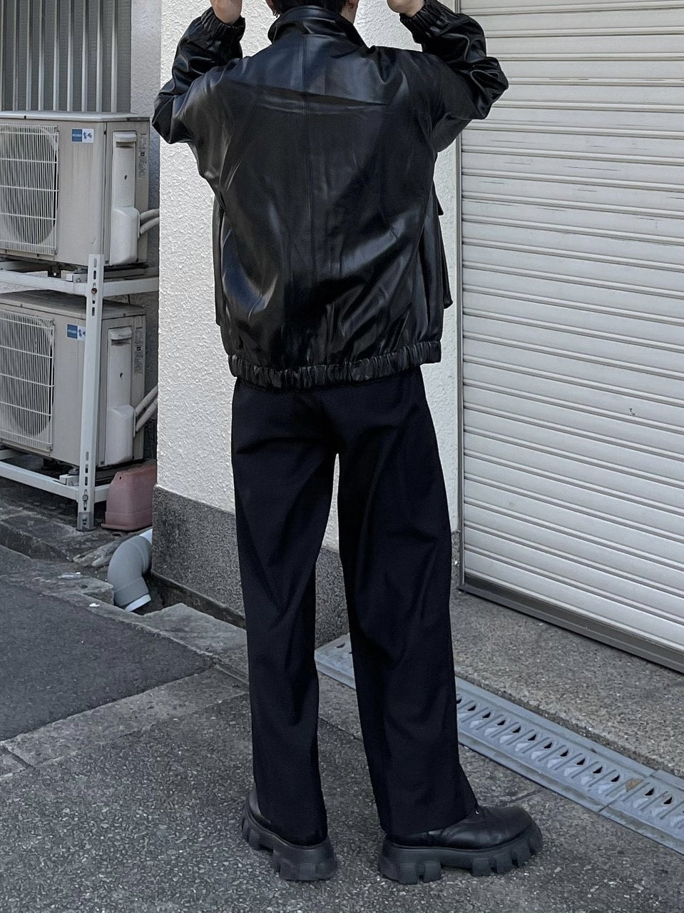 受注制【Chikashitsu +】leather bomber jacket
