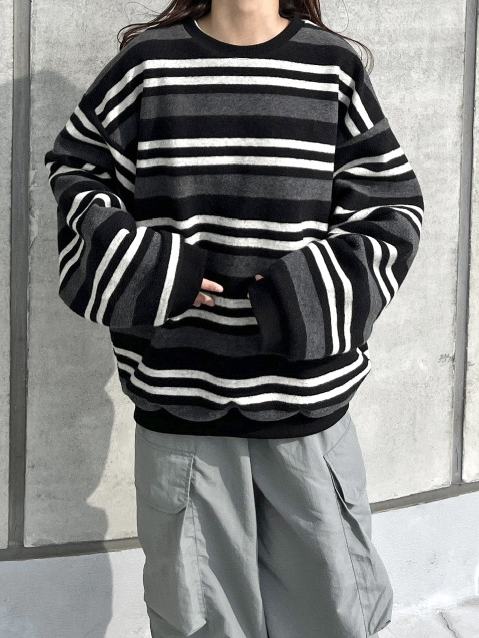 受注制【youll】border sweat shirt (2color)