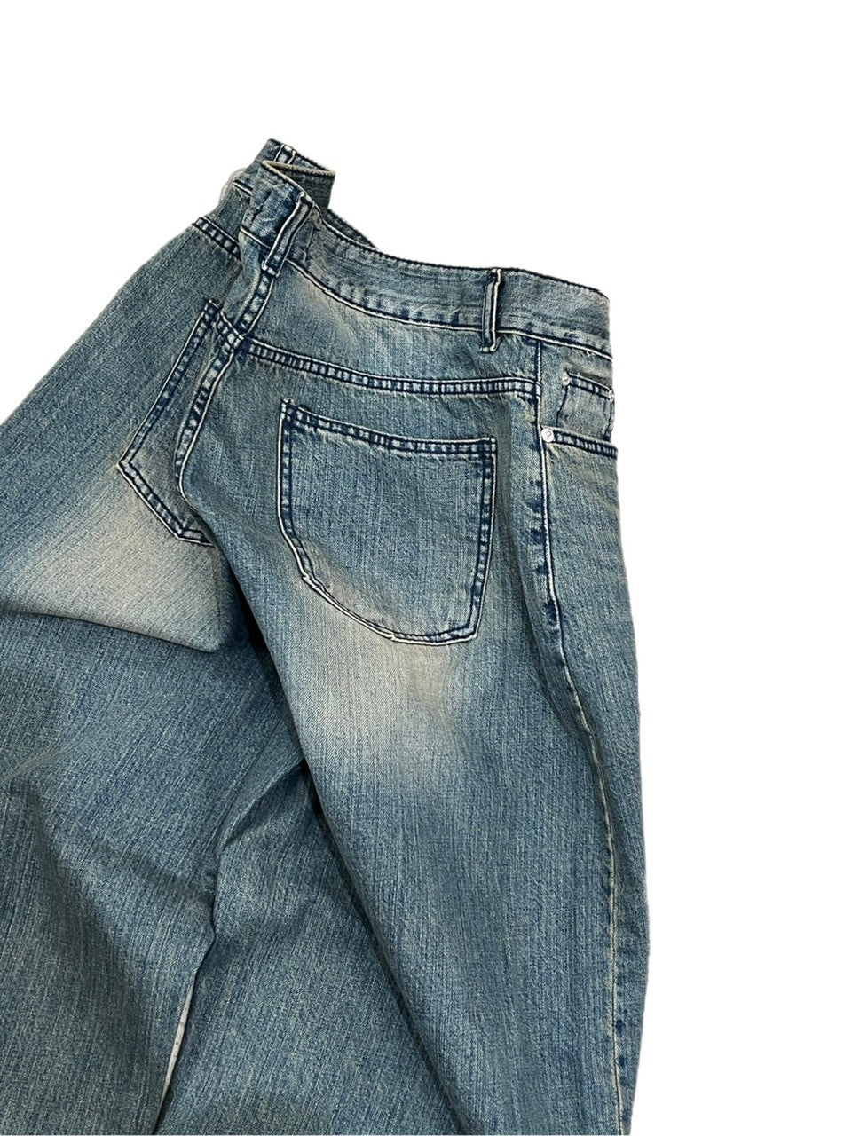 受注制【Chikashitsu +】vintage wash semi wide denim pants / 【チカシツプラス】ヴィンテージウォッシュセミワイドデニムパンツ