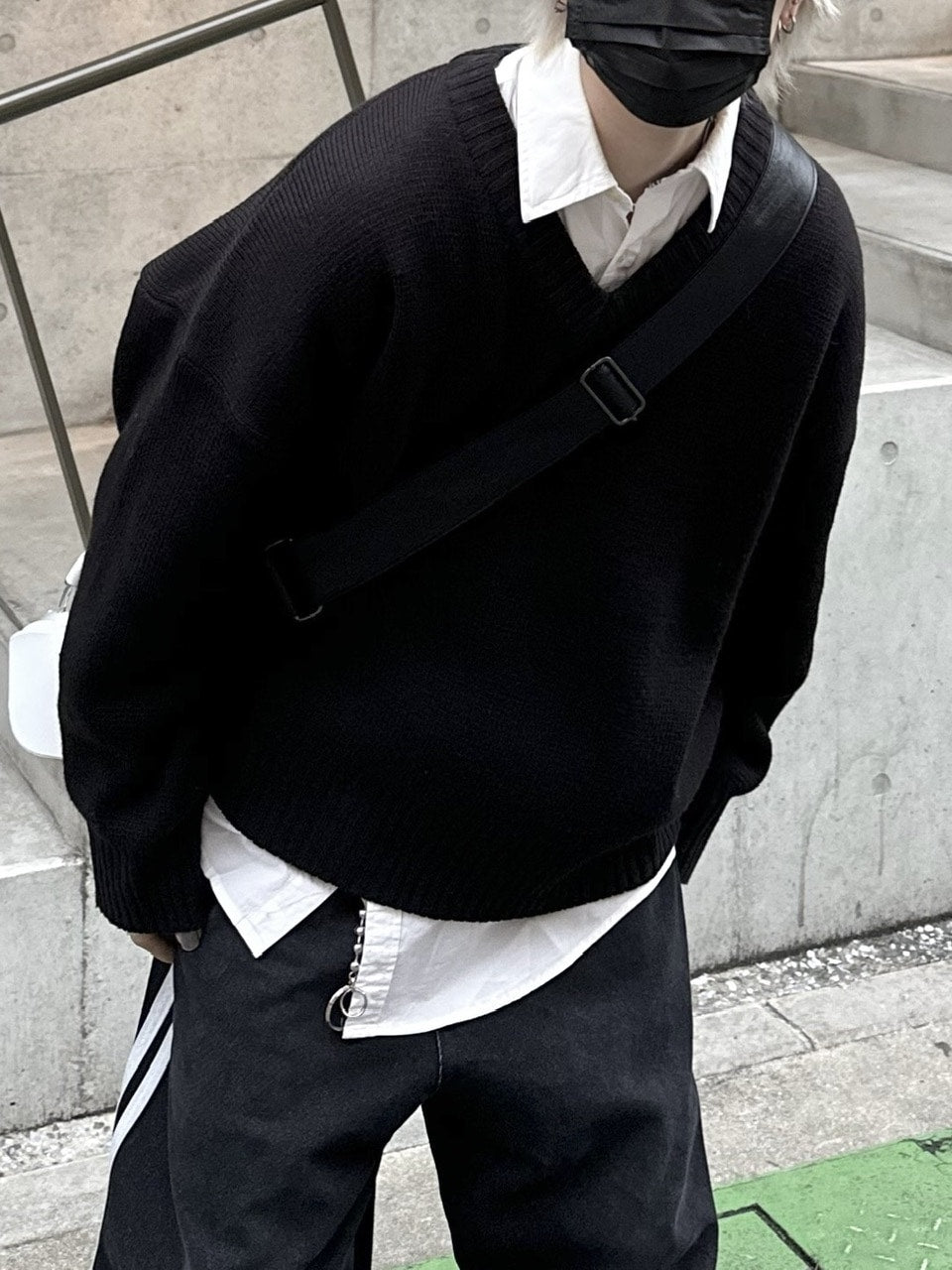 大阪店WEB限定【Chikashitsu +】basic v neck knit (4color)