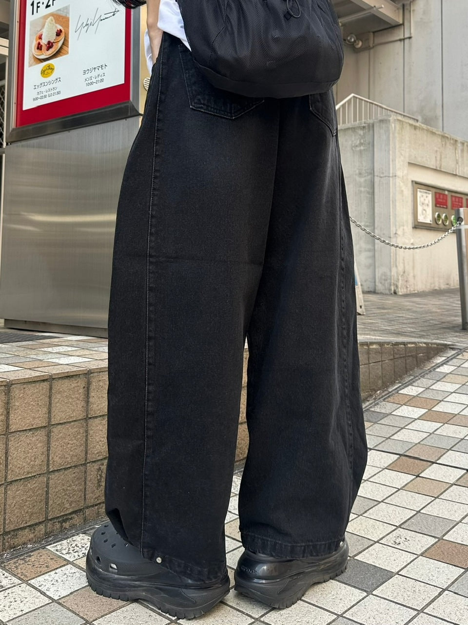 【Chikashitsu +】snap button denim pants (2color)