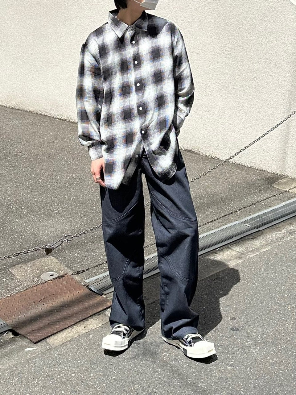 受注制【Chikashitsu +】set up design denim pants (2color)