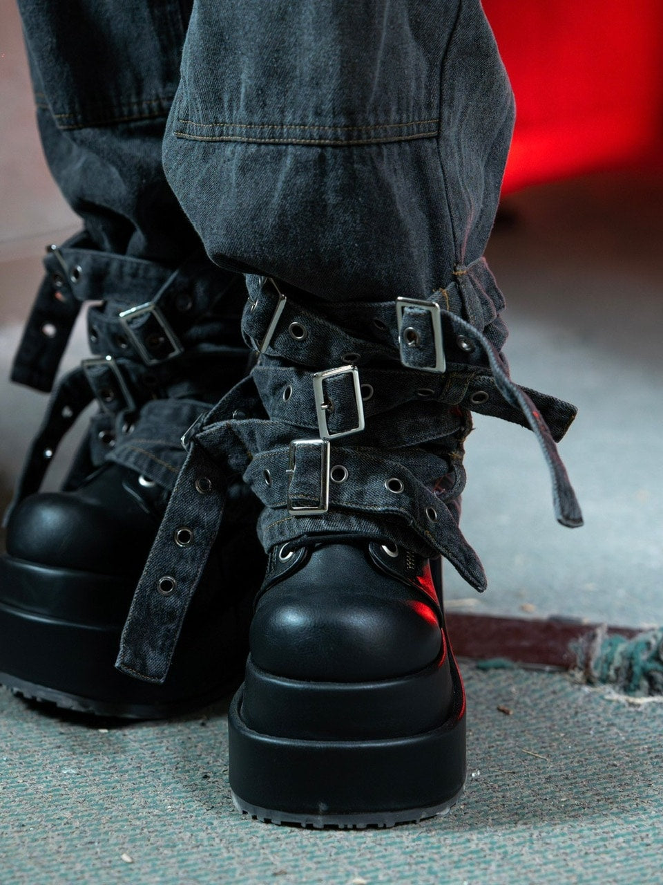 【Bizarre Maiden】belt denim pants