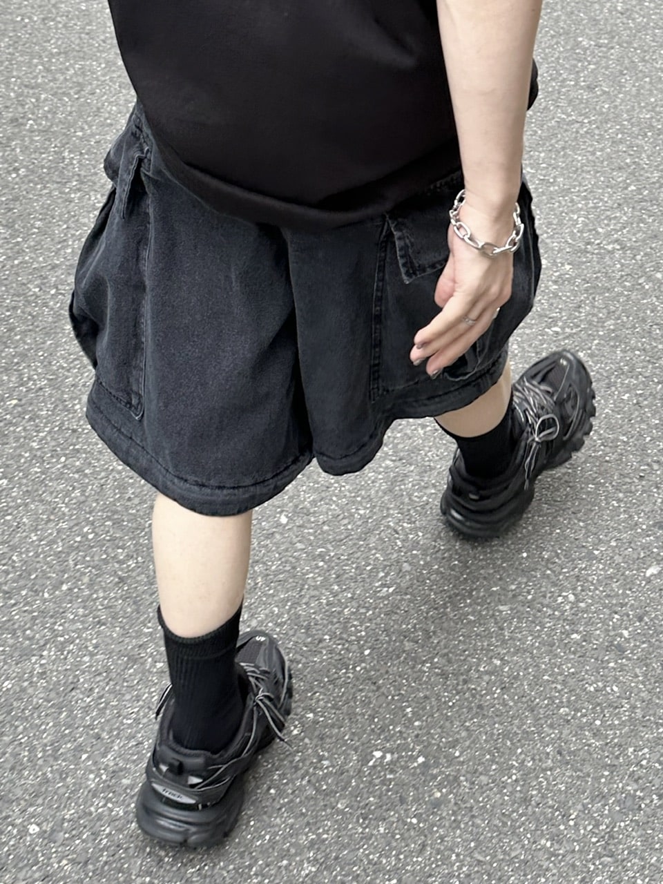 受注制【Chikashitsu +】2way heavy pocket denim cargo pants (2color)