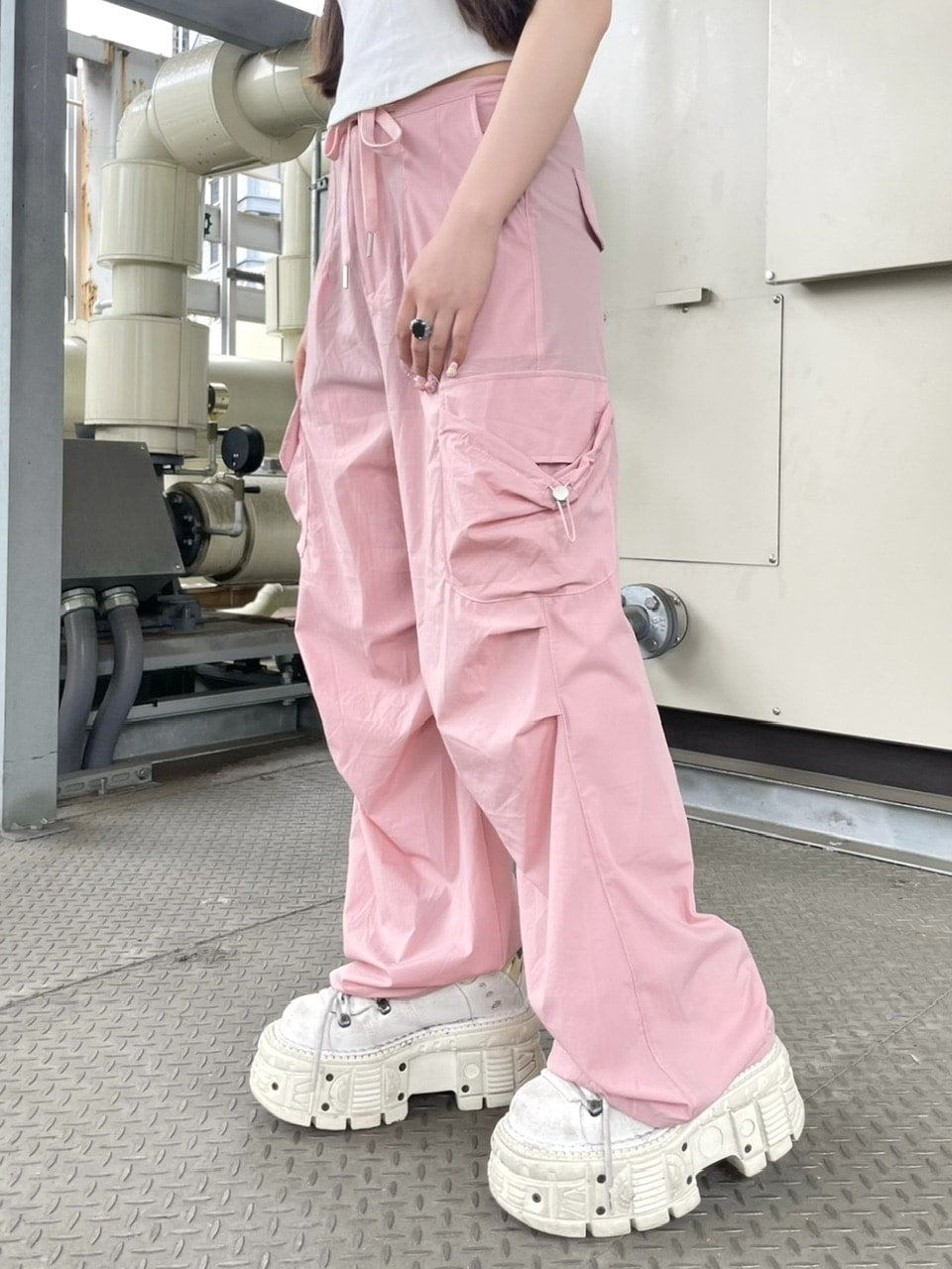 受注制【Never mind the XU】string cargo pants 2 (3color)