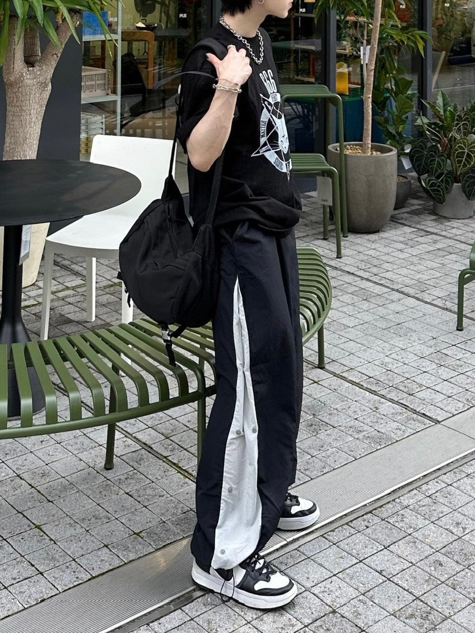 大阪店WEB限定受注制【Chikashitsu +】snap nylon ballon pants (2color)