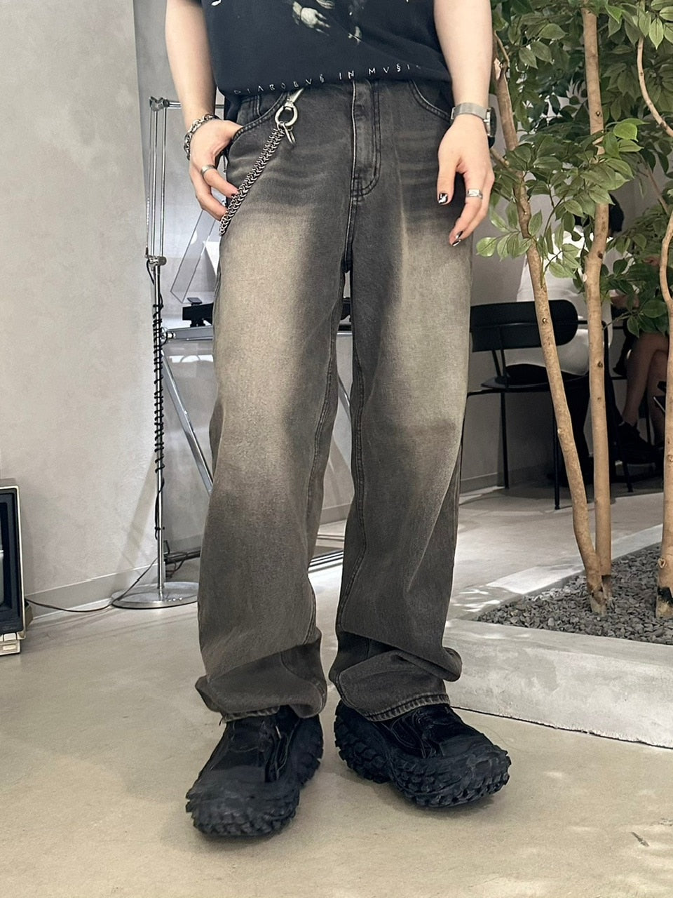 大阪店WEB限定受注制【Chikashitsu +】smokey brush deim pants (2color)