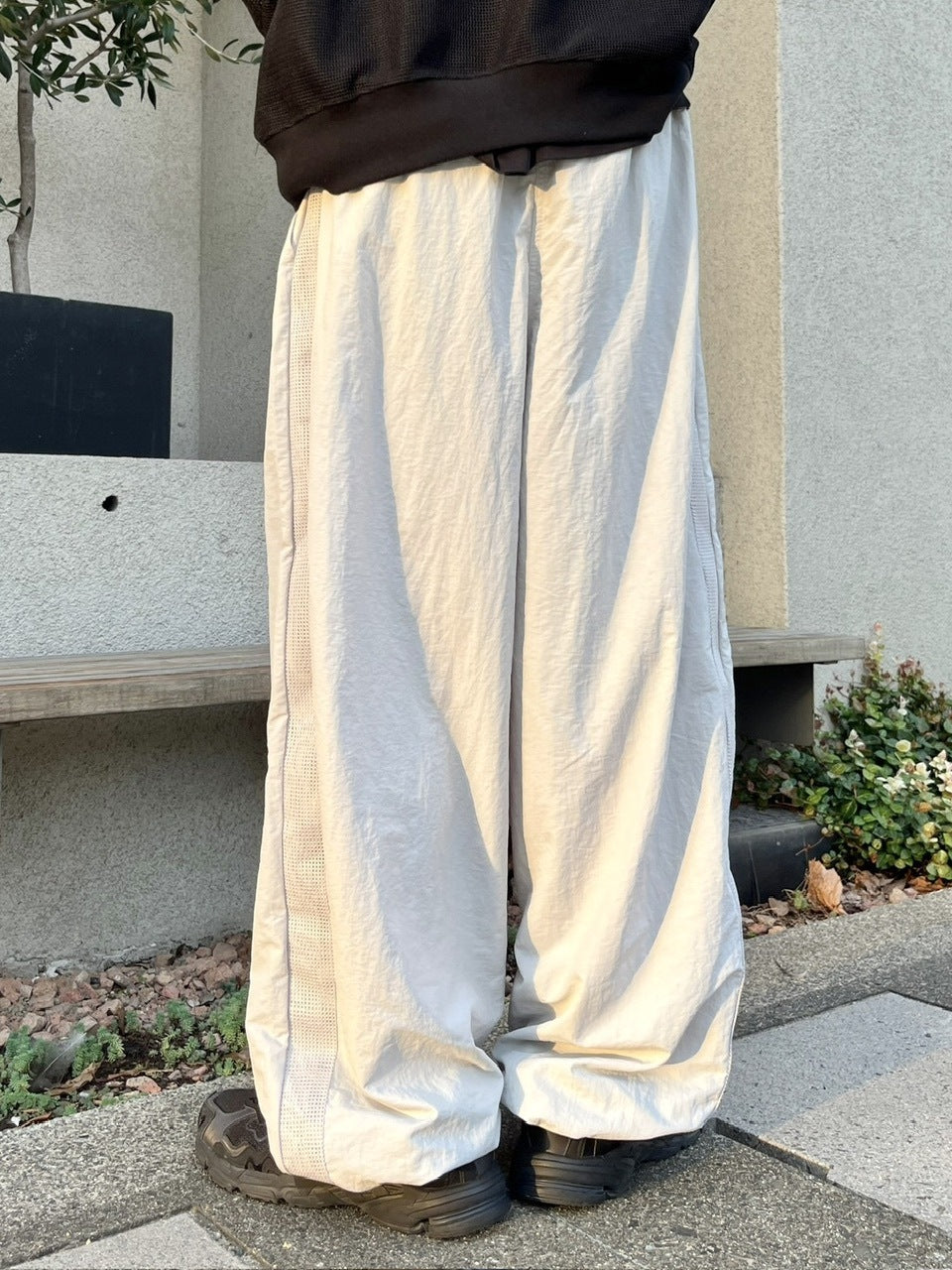 受注制【youll】mesh line wide pants (2color)