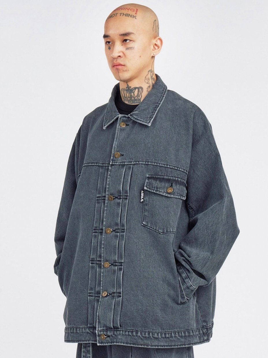 【AJOBYAJO】Batwing Oversized Denim Jacket