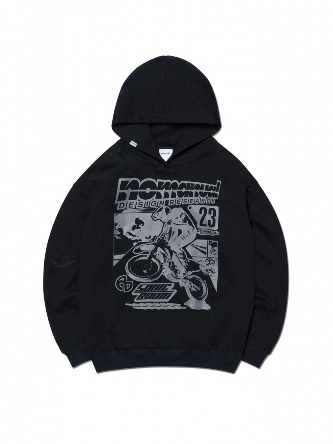 【NOMANUAL】NM AUTO HOODIE / 【ノーマニュアル】ロゴプリント長袖パーカー