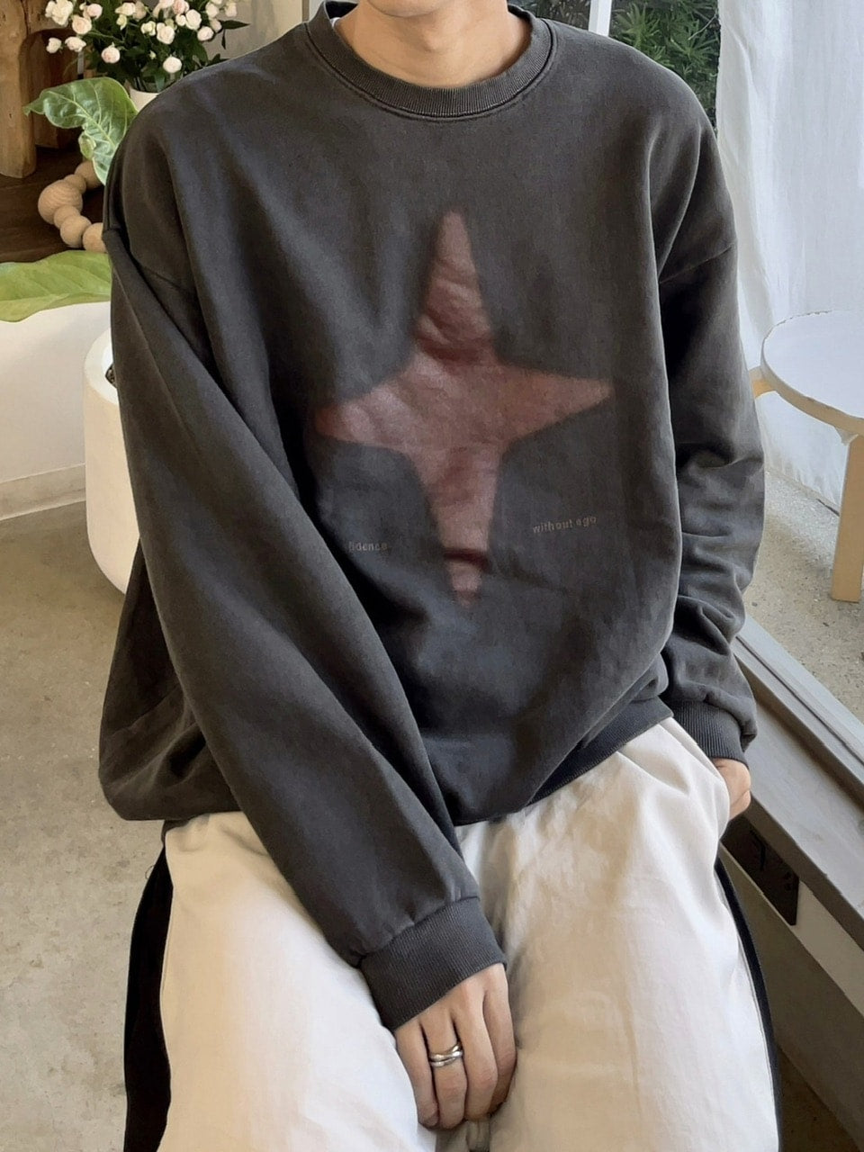 【youll】sparkle pigment sweat shirt (3color)